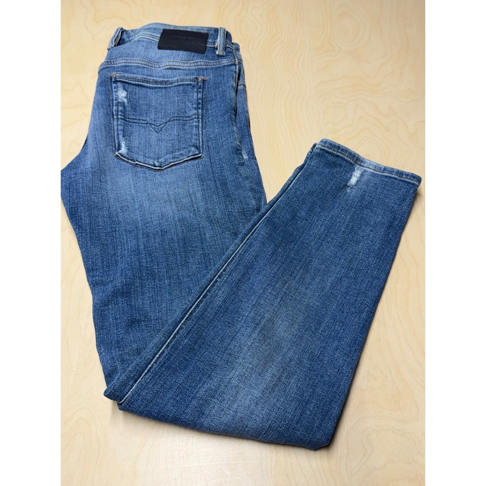 Diesel Jeans Men 33 Blue Sleenker Slim Skinny Distressed Stretch Denim